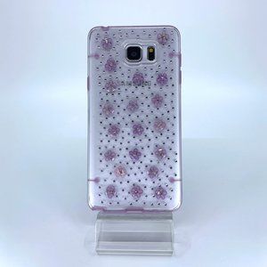Galaxy Note 5 polycarbonate case. Handmade. Lavender rhinestones and flowers